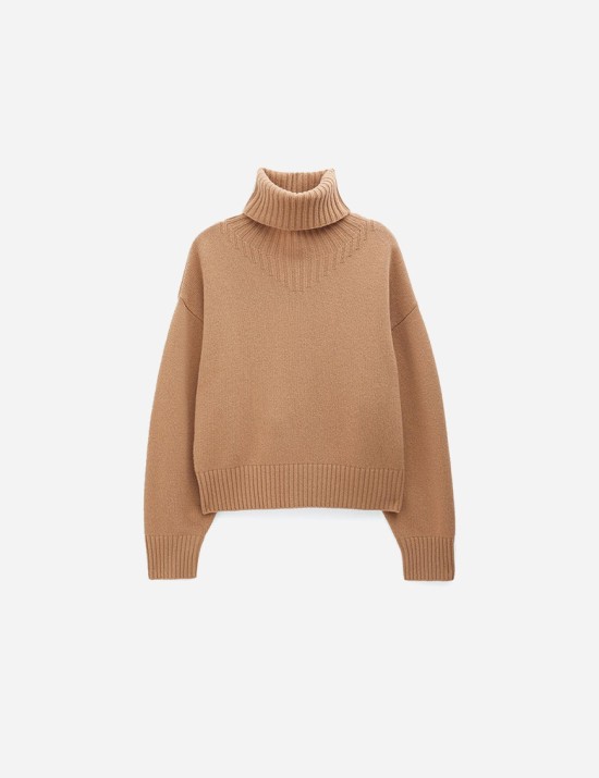 Wool Turtleneck Sweater camel
