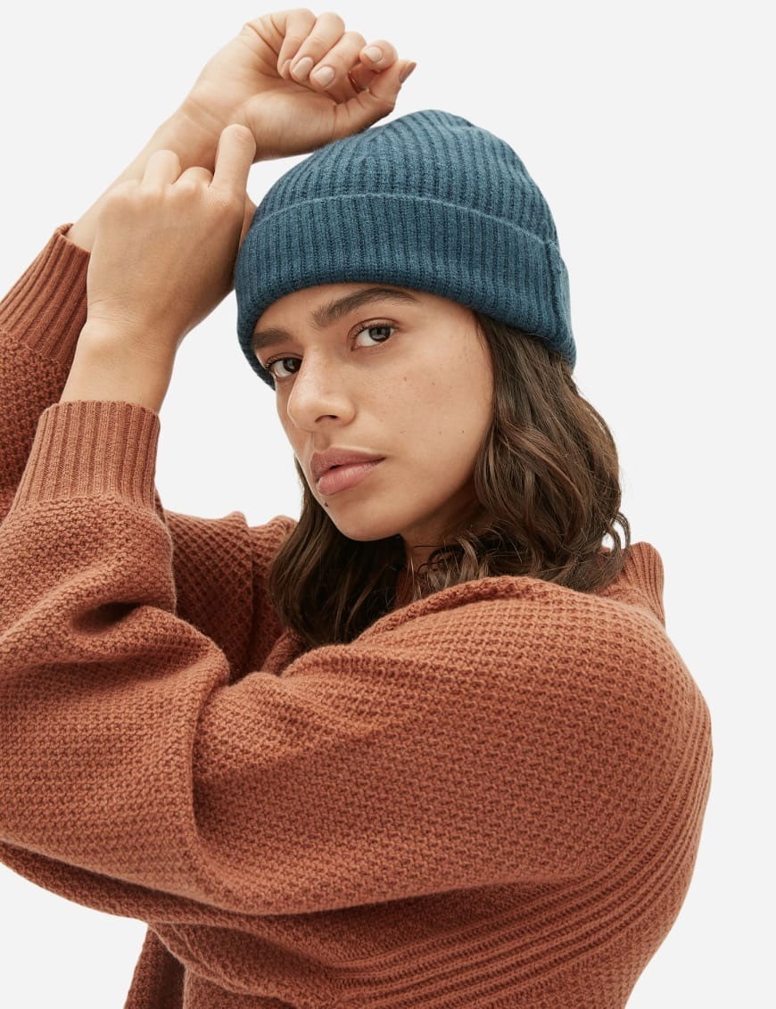 Men Letter Label Decor woolen Beanie hat