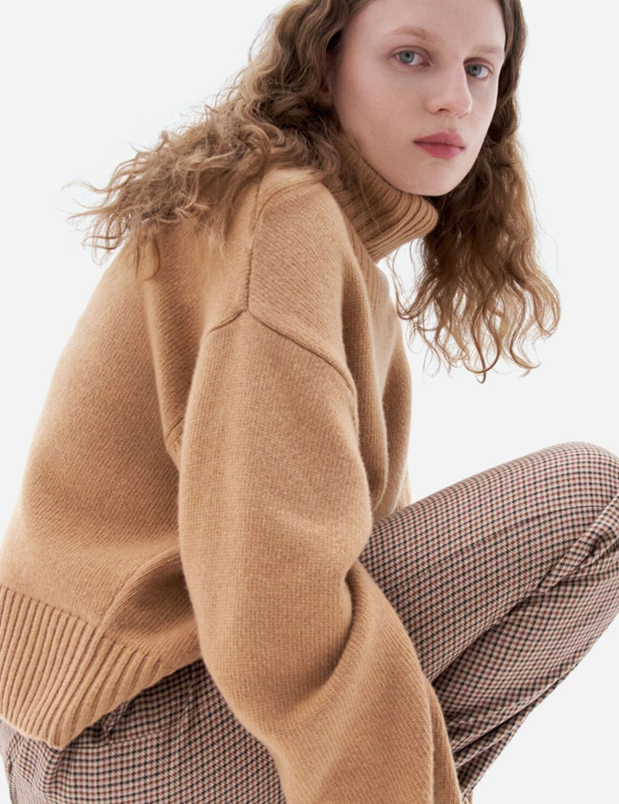 Wool Turtleneck Sweater camel